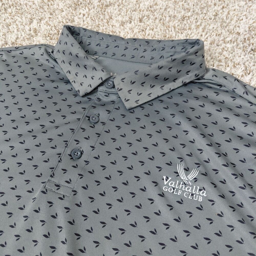 Under Armour Valhalla Golf Club Playoff Polo Shirt Mens 2XL XXL Gray Performance